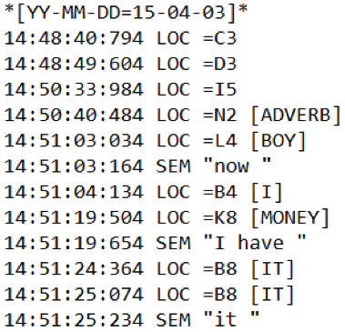 An example of a LAM file section