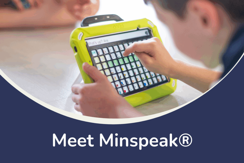 a boy using an aac device with Minspeak® software