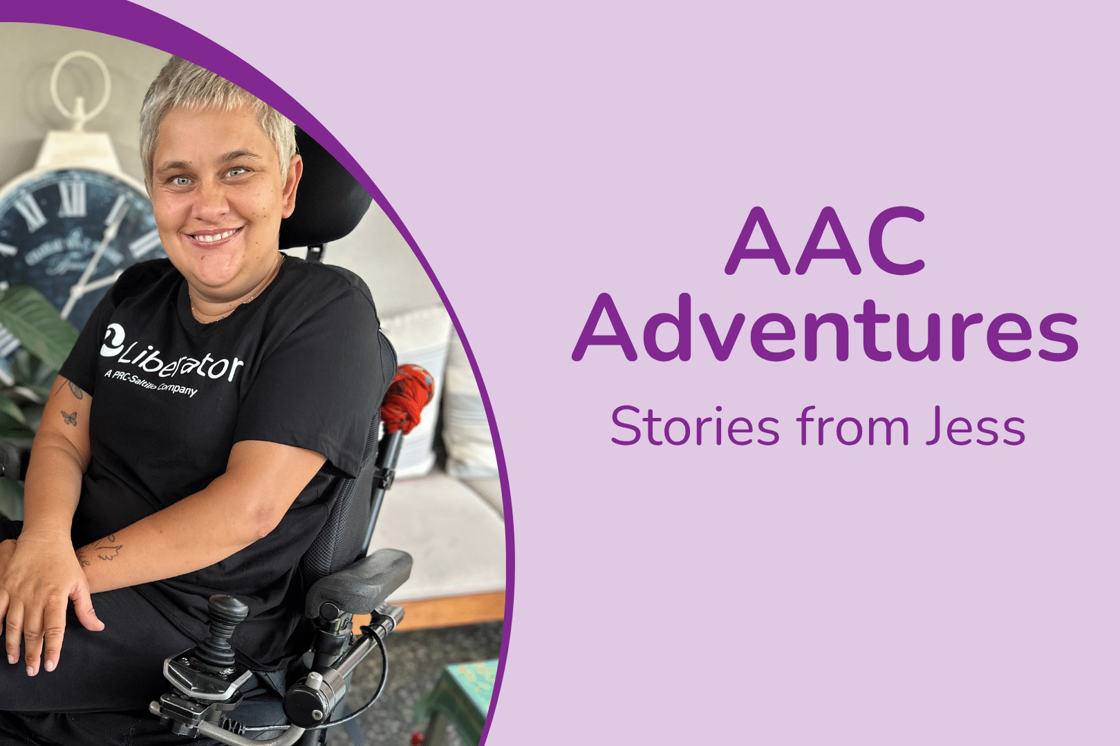 AAC Experience Adviser Jess A woman with short fair chair and a warm smile